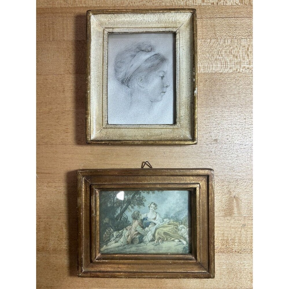 VTG Rene David  & Exclusively Ours Florence Italy Small Wall Plaques Pictures